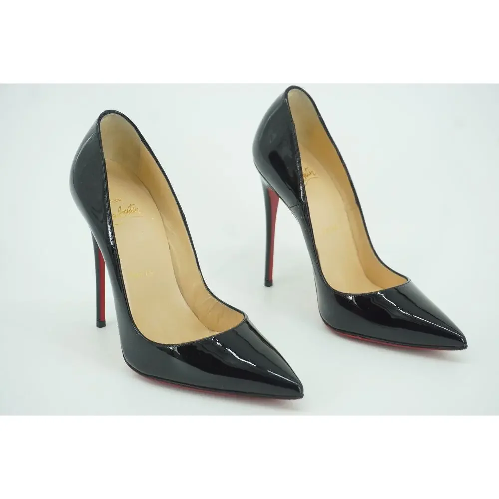Christian Louboutin So Kate Black Patent Pointy High Heel Pumps SZ 35 $675
